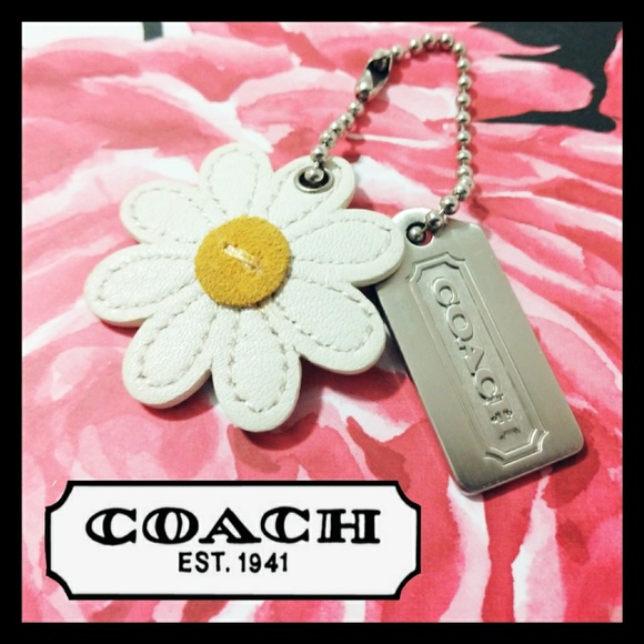 Coach Accessories - Coach Leather Daisy Signature Keychain Keyring